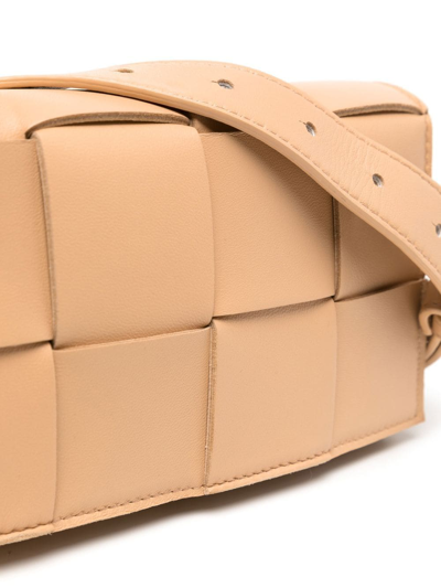 Shop Bottega Veneta Cassette Leather Belt Bag In Brown