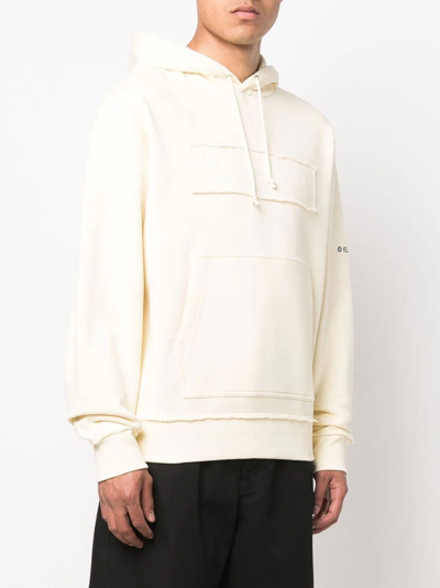 Shop Helmut Lang Trapunto Cotton Hoodie In Neutrals