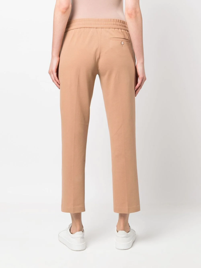 Shop Circolo 1901 Drawstring Tapered-trousers In Neutrals