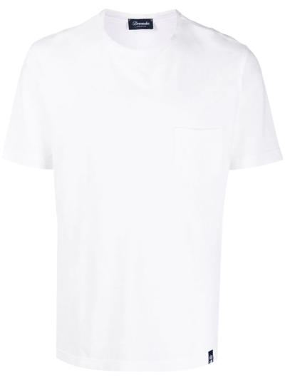 Shop Drumohr Round-neck Short-sleeve T-shirt In White