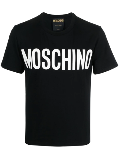 Shop Moschino Logo-print Cotton T-shirt In Black