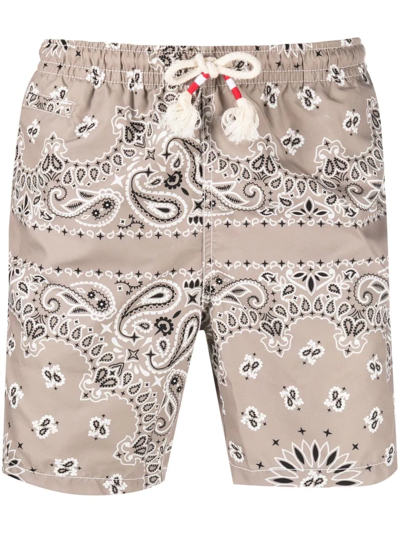 Mc2 Saint Barth Paisley-print Swim Shorts In Neutrals