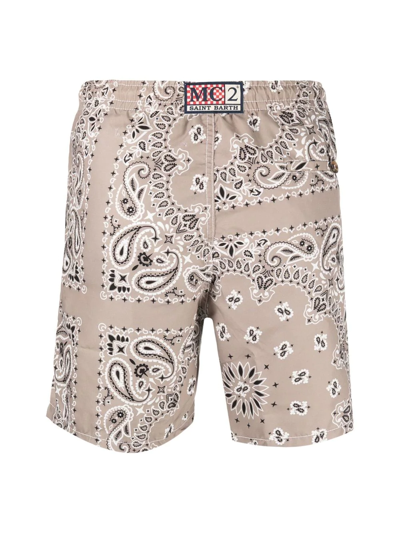 Mc2 Saint Barth Paisley-print Swim Shorts In Neutrals