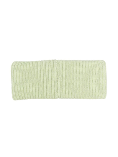 Shop Acne Studios Face Patch Ribbed Headband In Green