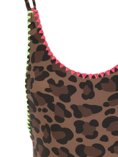 Shop Brigitte Tiff Leopard-print Swimsuit In Brown