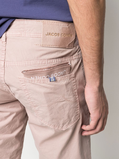 Shop Jacob Cohen Four-pocket Button-up Bermuda Shorts In Pink