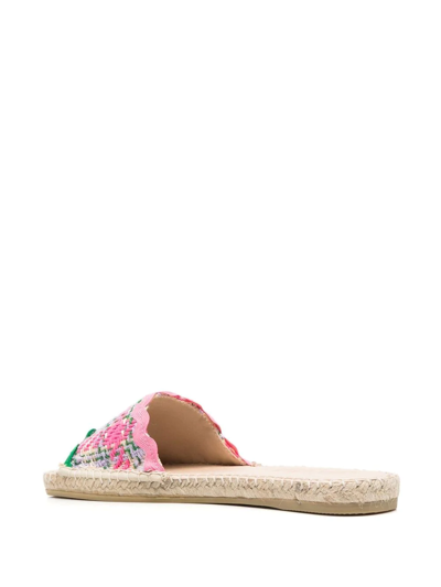 Shop Mc2 Saint Barth Slip-on Interwoven Sandals In Pink