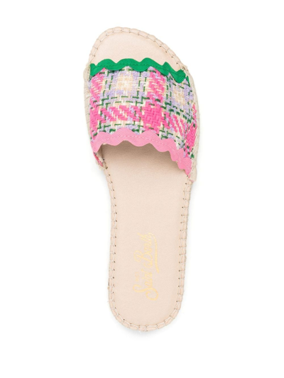 Shop Mc2 Saint Barth Slip-on Interwoven Sandals In Pink