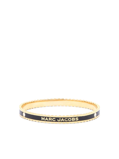 Marc Jacobs The Medallion Scalloped Bangle In Black | ModeSens
