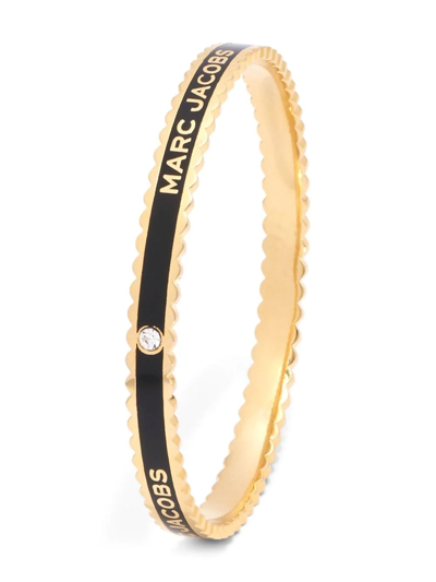 Shop Marc Jacobs The Medallion Scalloped Bangle Bracelet In Gold