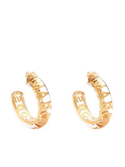 Shop Marc Jacobs The Logo Hoop Earrings In Gold