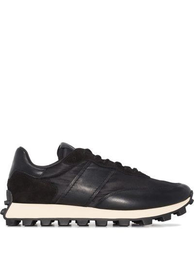 Shop Tod's T1 Panelled Low-top Sneakers In Black