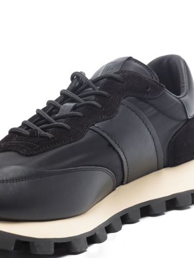 Shop Tod's T1 Panelled Low-top Sneakers In Black