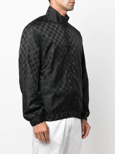 Misbhv Monogram-print Zip-up Sports Jacket In Black