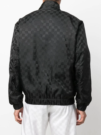 Shop Misbhv Monogram-print Zip-up Sports Jacket In Black