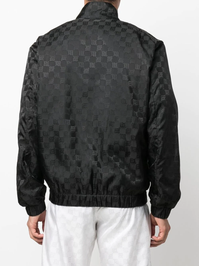 Misbhv Monogram-print Zip-up Sports Jacket In Black