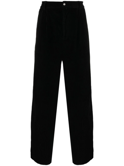 Shop 032c Corduroy Four-pocket Straight-leg Trousers In Black