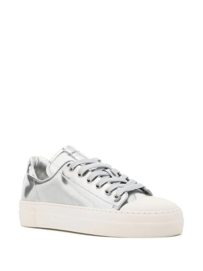 Shop Tom Ford Metallic Low-top Sneakers In Silver