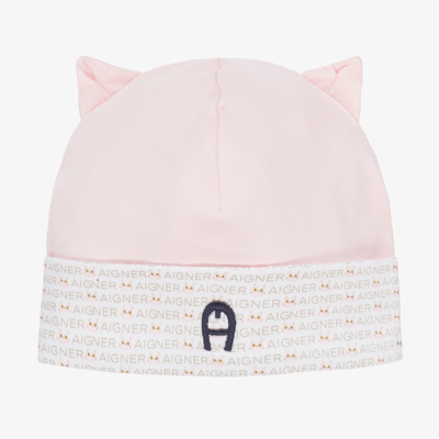 Shop Aigner Baby Girls Pink Cotton Hat