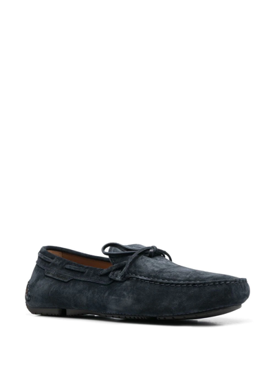 Shop Fratelli Rossetti Front Tie-fastening Detail Loafers In Blue