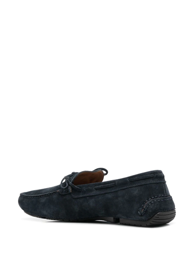 Shop Fratelli Rossetti Front Tie-fastening Detail Loafers In Blue