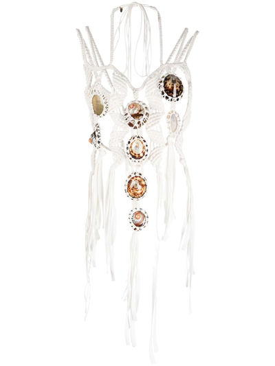 Shop Chloé Macramé-detail Necklace In White