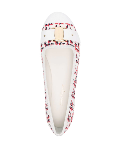 Shop Ferragamo Kacy Woven Espadrilles In White