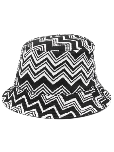 Shop Missoni Zig-zag Print Bucket Hat In Black