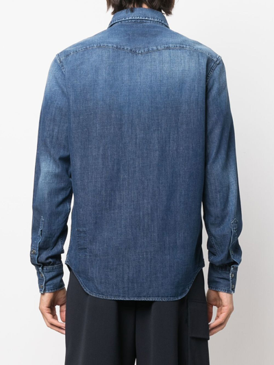 Shop Jacob Cohen Cotton Denim Shirt In Blue