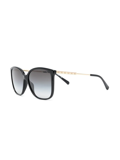 Michael Kors Logo-engraved Square-frame Sunglasses In Black