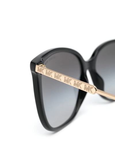 Michael Kors Logo-engraved Square-frame Sunglasses In Black