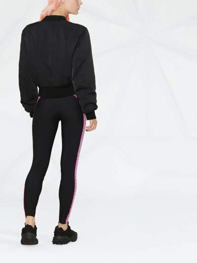 Shop Versace La Greca High-waisted Leggings In Black