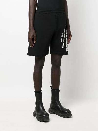 Shop Alexander Mcqueen Logo-print Shorts In Black