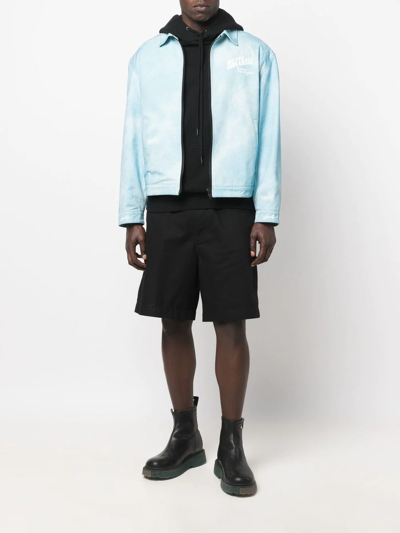 Msftsrep Water-print Regular-fit Cotton Jacket In Blue