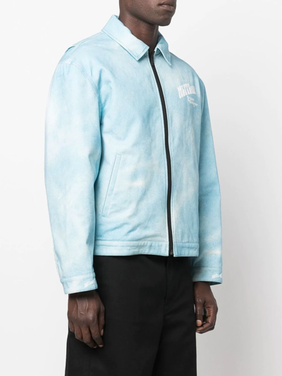 Msftsrep Water-print Regular-fit Cotton Jacket In Blue