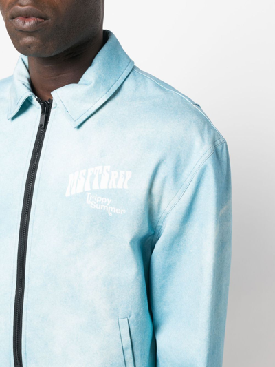 Msftsrep Water-print Regular-fit Cotton Jacket In Blue