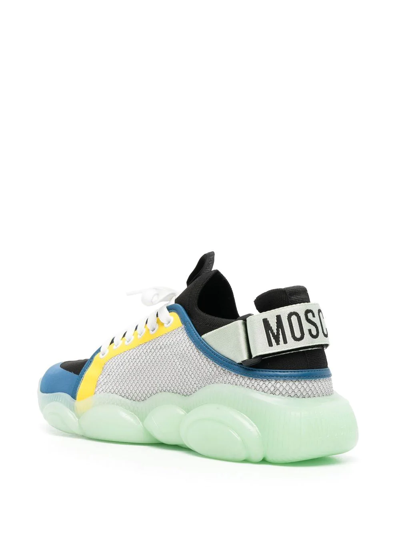 Shop Moschino Colour-block Low-top Sneakers In Blue