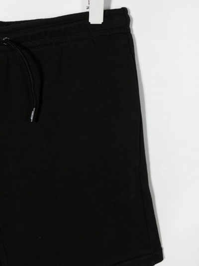 Shop K-way Teen Logo-print Cotton Track Shorts In Black