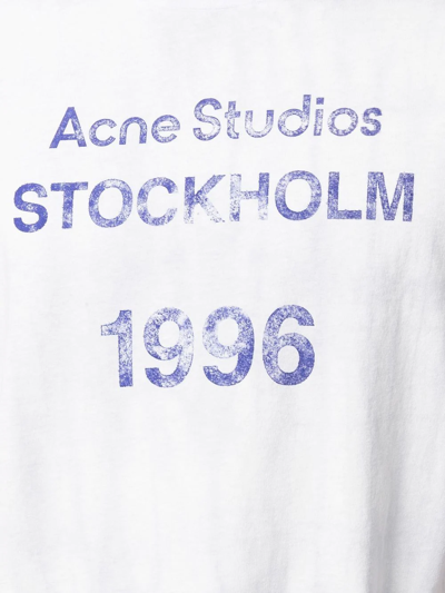 Shop Acne Studios Logo-stamp Organic Cotton T-shirt In Blue