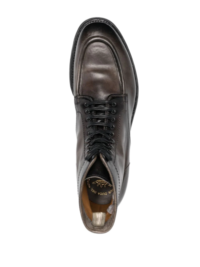 Officine Creative Lace-up Leather Boots In Grey