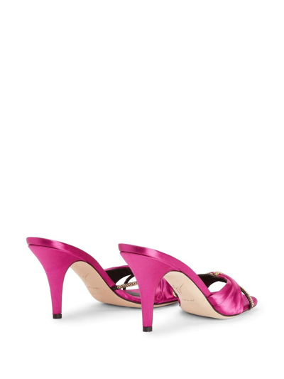 Shop Giuseppe Zanotti Symonne Satin Sandals In Pink