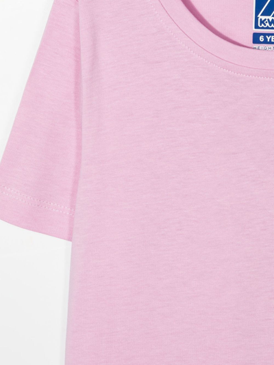 Shop K-way Logo Patch T-shirt In Pink