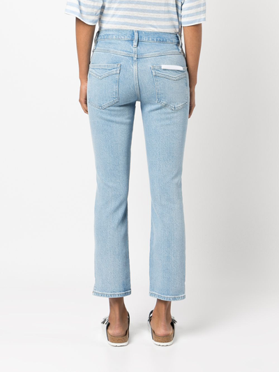 Shop Frame Le High Straight Jeans In Blue