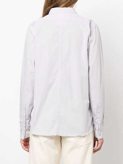 Shop Kristensen Du Nord Striped Cotton Shirt In Grey