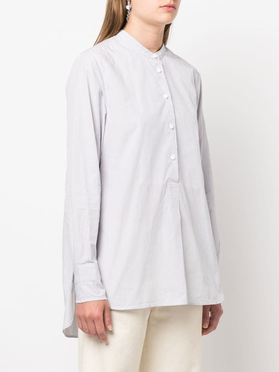 Shop Kristensen Du Nord Striped Long-sleeve Shirt In Grey