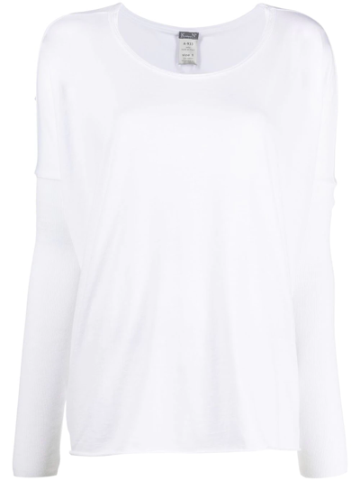 Shop Kristensen Du Nord Cotton Long Sleeve T-shirt In White