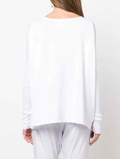 Shop Kristensen Du Nord Cotton Long Sleeve T-shirt In White