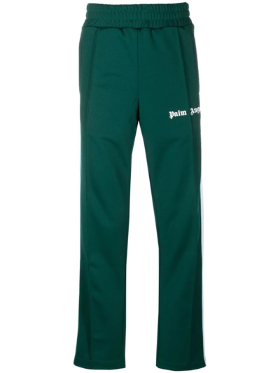 Shop Palm Angels Logo-print Track Pants In Green