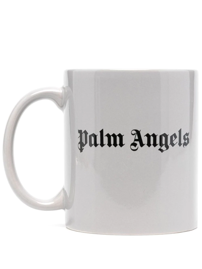 Shop Palm Angels Logo-print Ceramic Mug In Grey