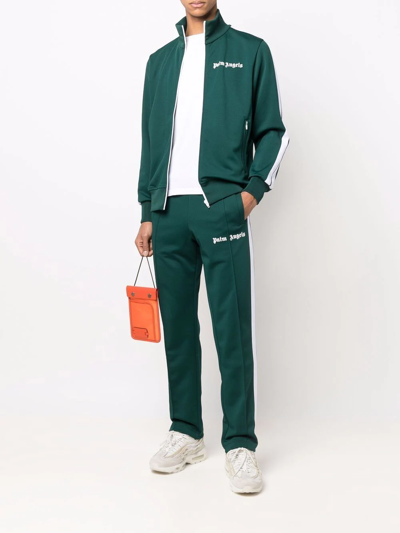 Shop Palm Angels Logo-print Track Pants In Green